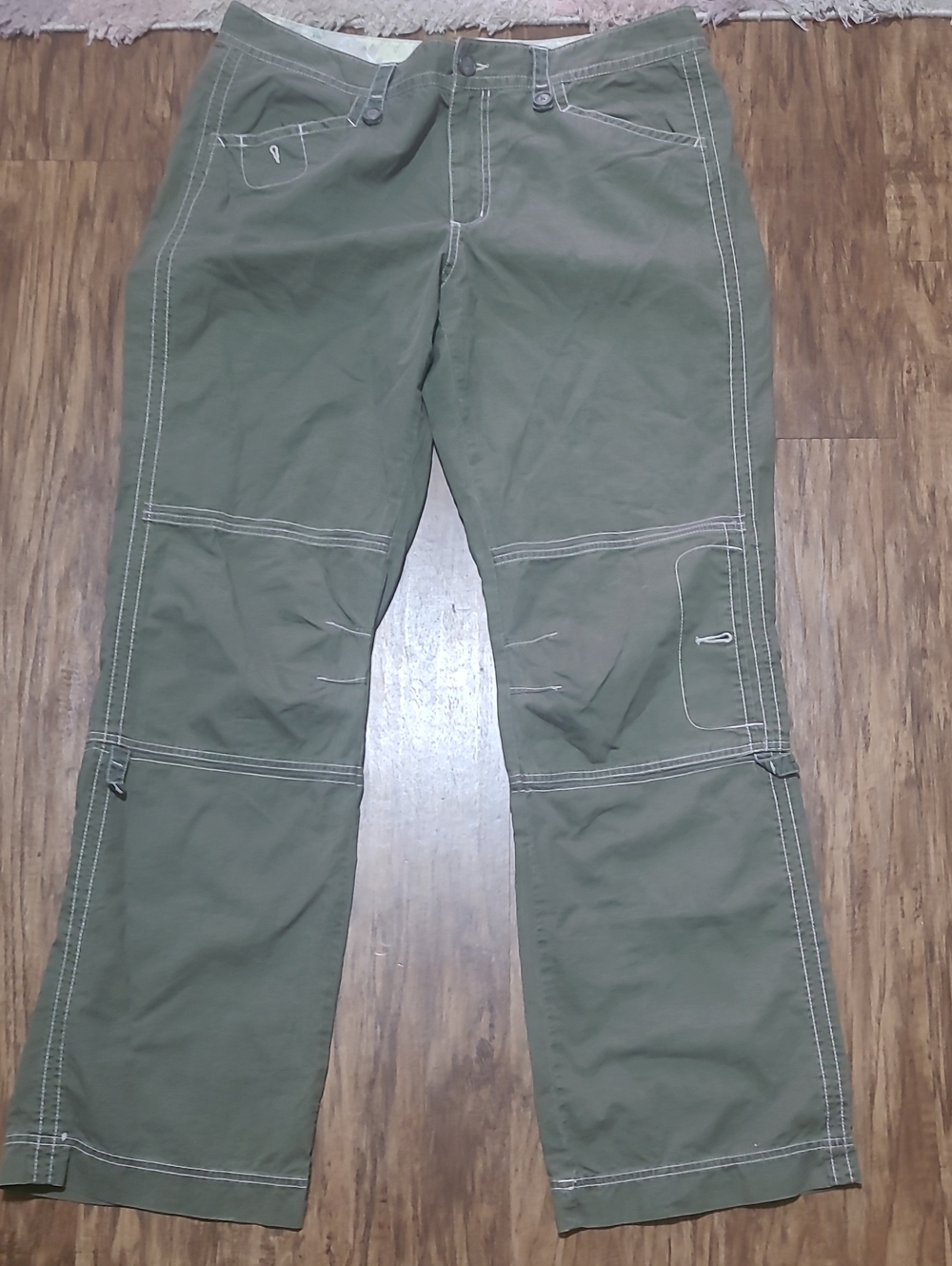 Eddie Bauer Khaki Green Cargo Pants 16 Tall